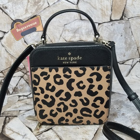 DAISY GRAPHIC LEOPARD VANITY CROSSBODY BAG WKR00646 NWT $249 BLACK KATE SPADE - Picture 5 of 7